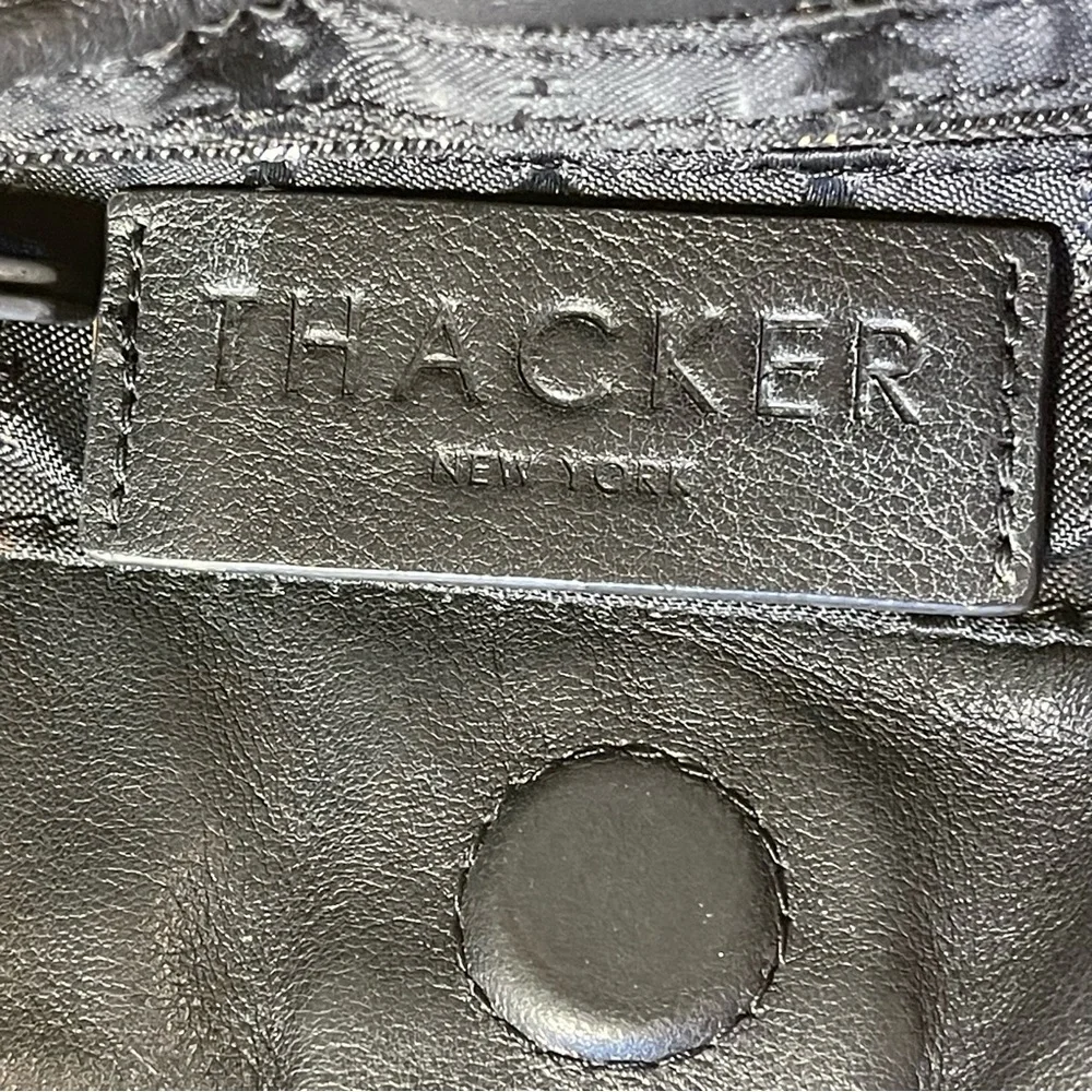 Thacker Le Pouch Leather Crossbody Bag Ring Handle Convertible Shoulder Purse